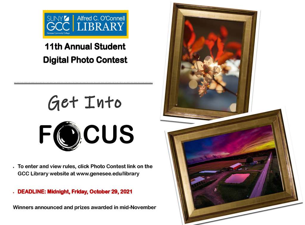 library photo contest poster with link to library webpage contest page